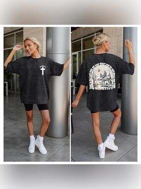 Acid Black Oversized Christian Tee